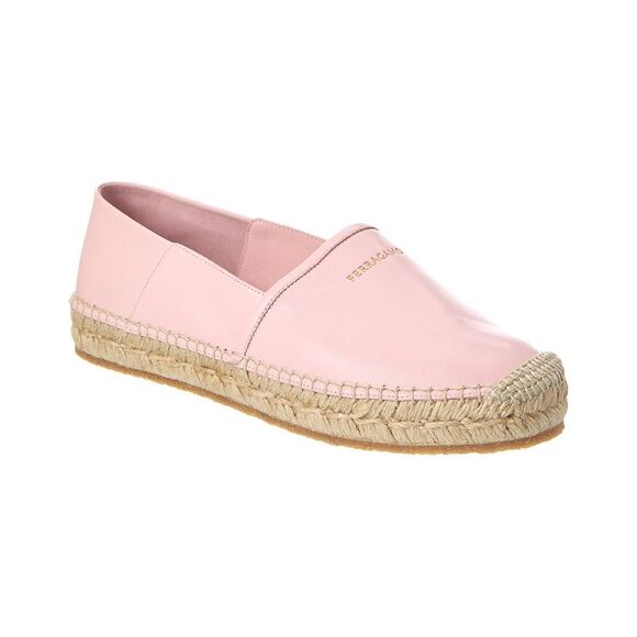 Ferragamo Alma Leather Espadrille Pink